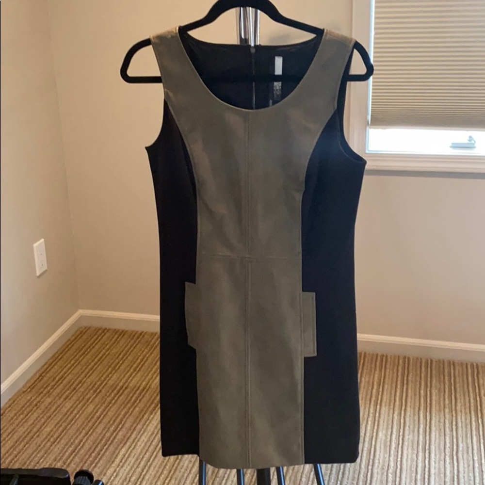 Kenzie dress with faux leather front and back.